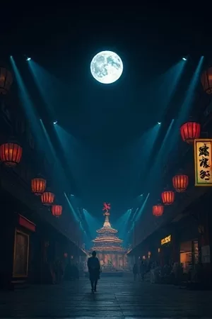 剧集荒漠灯塔竖版海报：戈壁公路尽头的白色灯塔与沙尘